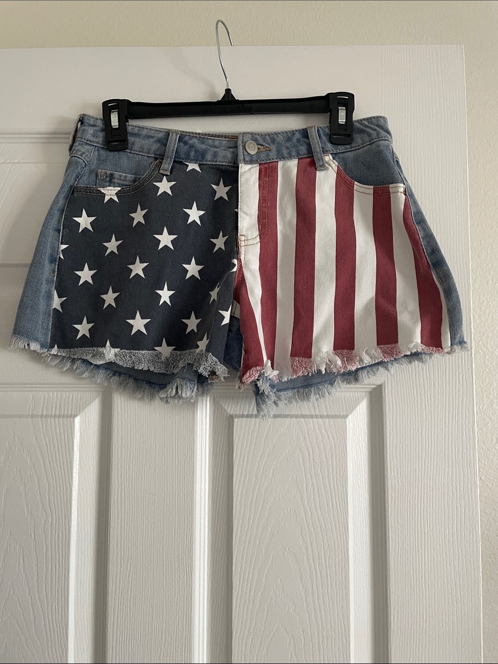 American Flag Denim Shorts